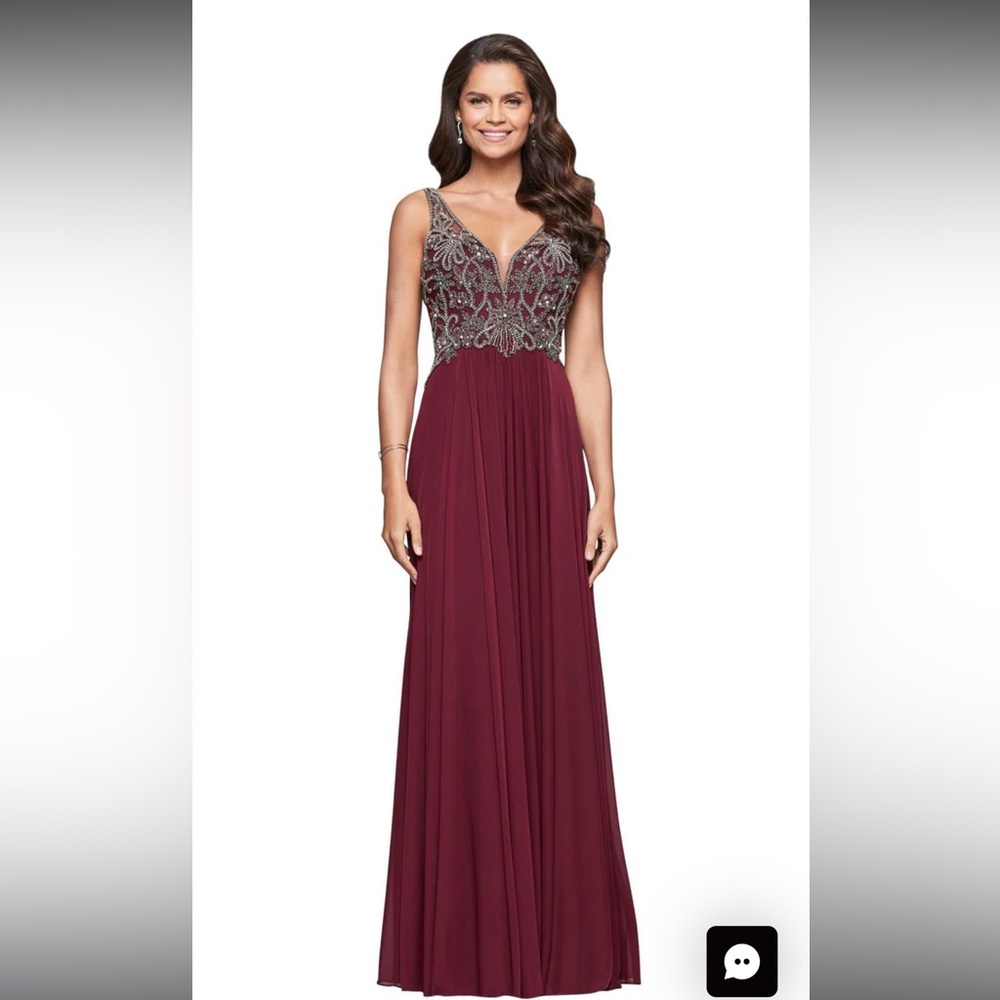 Elegant Burgundy Evening Gown